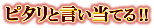ピタリと言い当てる！！